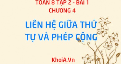 Liên hệ giữa thứ tự và phép cộng - Toán 8 bài 1 tập 2 chương 4